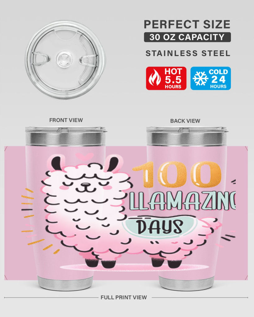 100th Day of School Llama 39#- 100 days of school- Tumbler