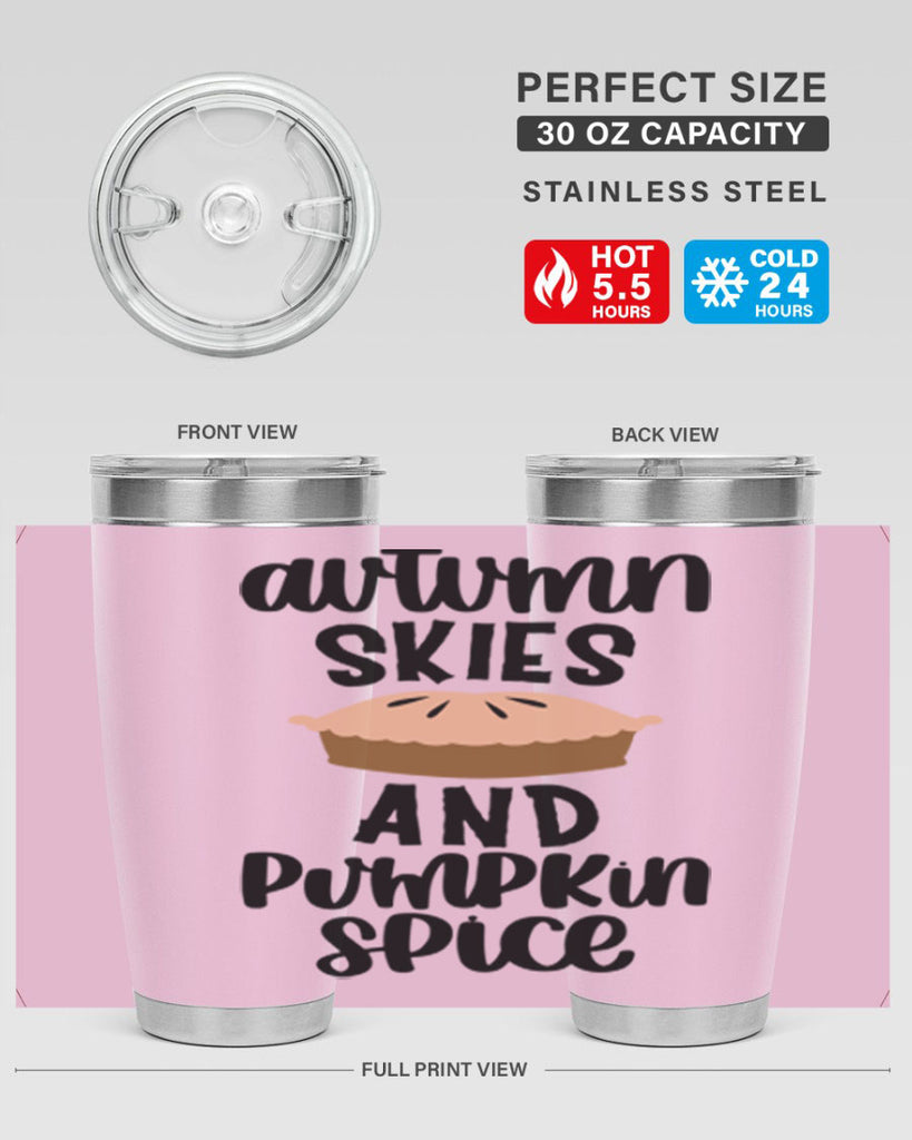 Autumn Skies And Pumpkin Spice 477#- fall- Tumbler