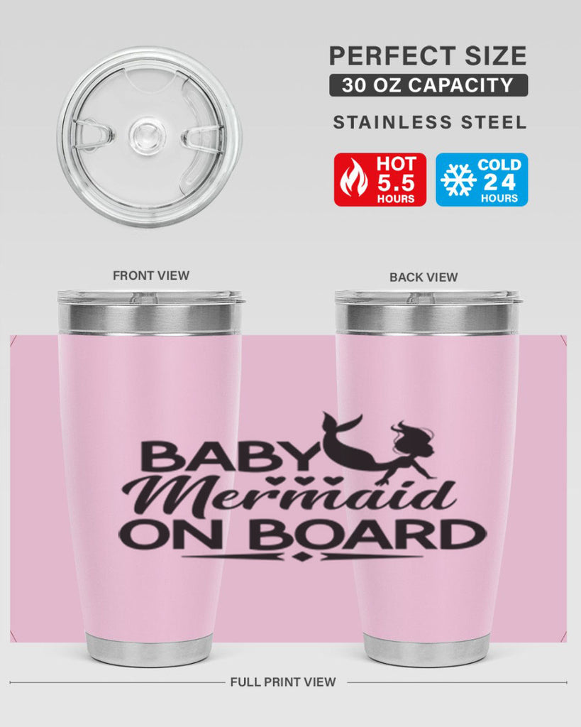 Baby Mermaid On Board 25#- mermaid- Tumbler