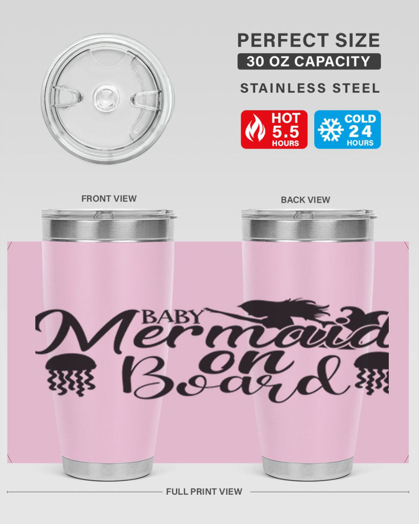 Baby Mermaid On Board 26#- mermaid- Tumbler