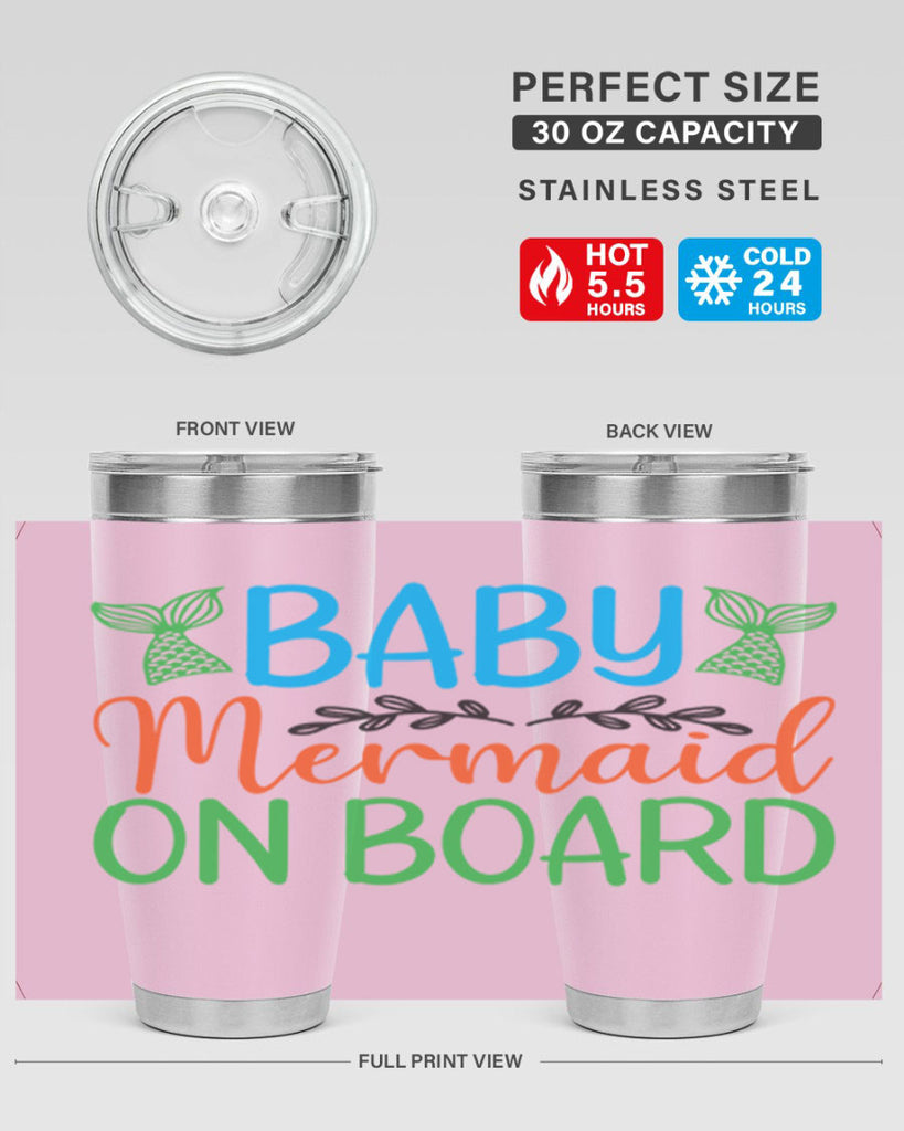 Baby Mermaid On Board 33#- mermaid- Tumbler