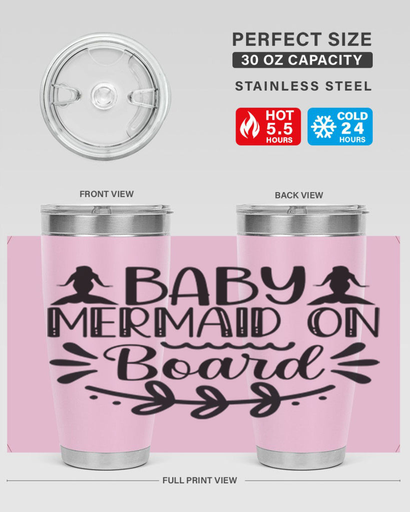 Baby mermaid on board 30#- mermaid- Tumbler