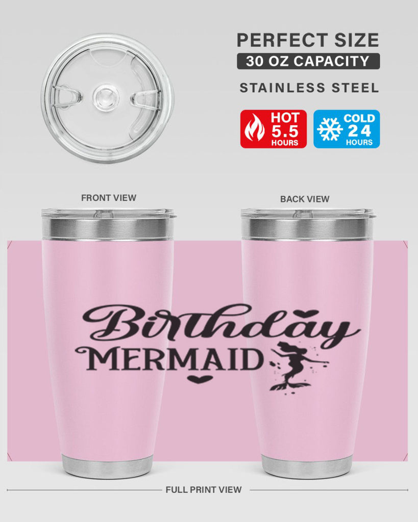 Birthday Mermaid 72#- mermaid- Tumbler