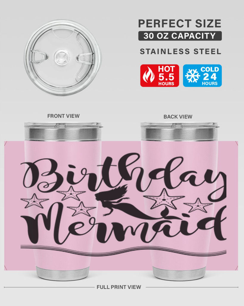 Birthday mermaid 77#- mermaid- Tumbler
