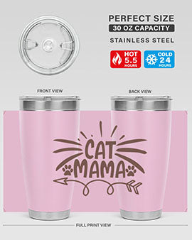Cat Mama Style 5#- cat- Tumbler
