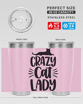 Crazy Cat Lady Style 92#- cat- Tumbler