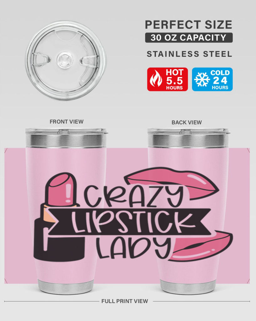 Crazy Lipstick Lady Style 108#- make up- Tumbler