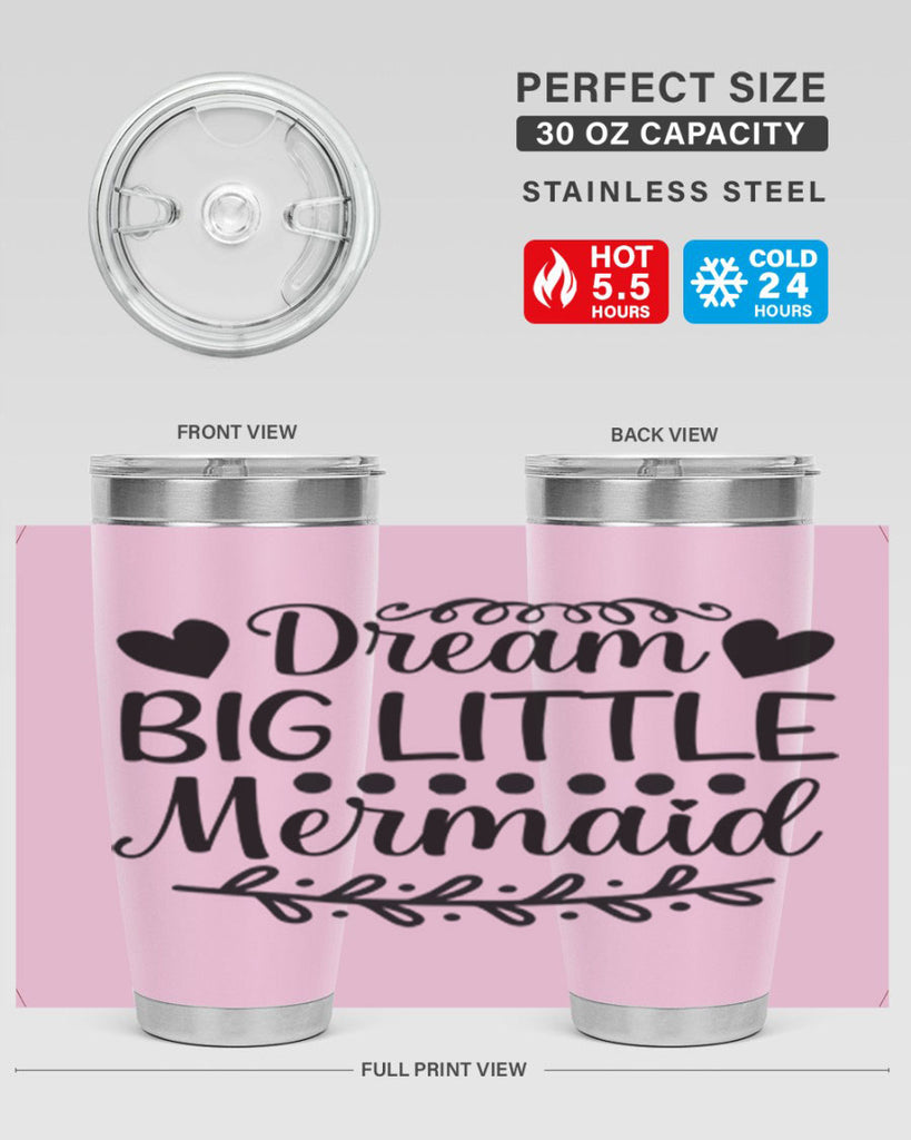 Dream big little mermaid 124#- mermaid- Tumbler