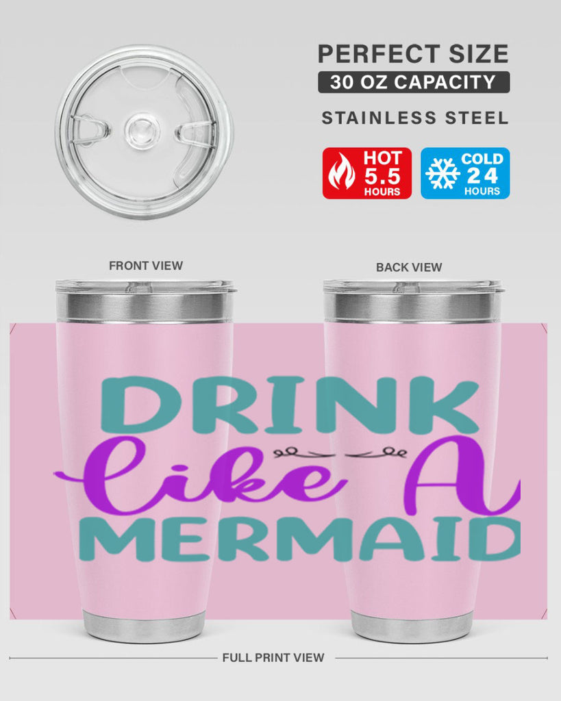 Drink Like A Mermaid 139#- mermaid- Tumbler