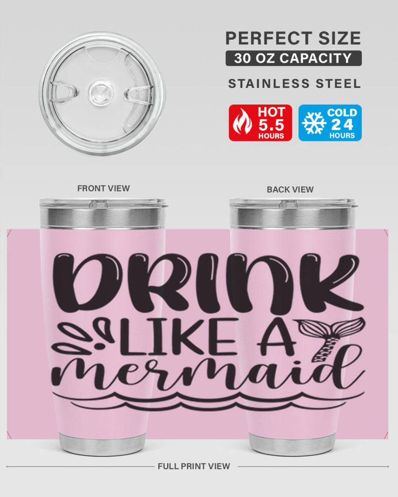 Drink Like A Mermaid 145#- mermaid- Tumbler