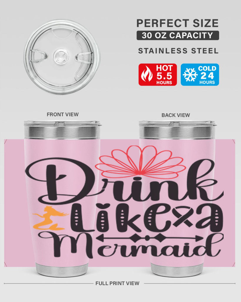 Drink Like a Mermaid 151#- mermaid- Tumbler