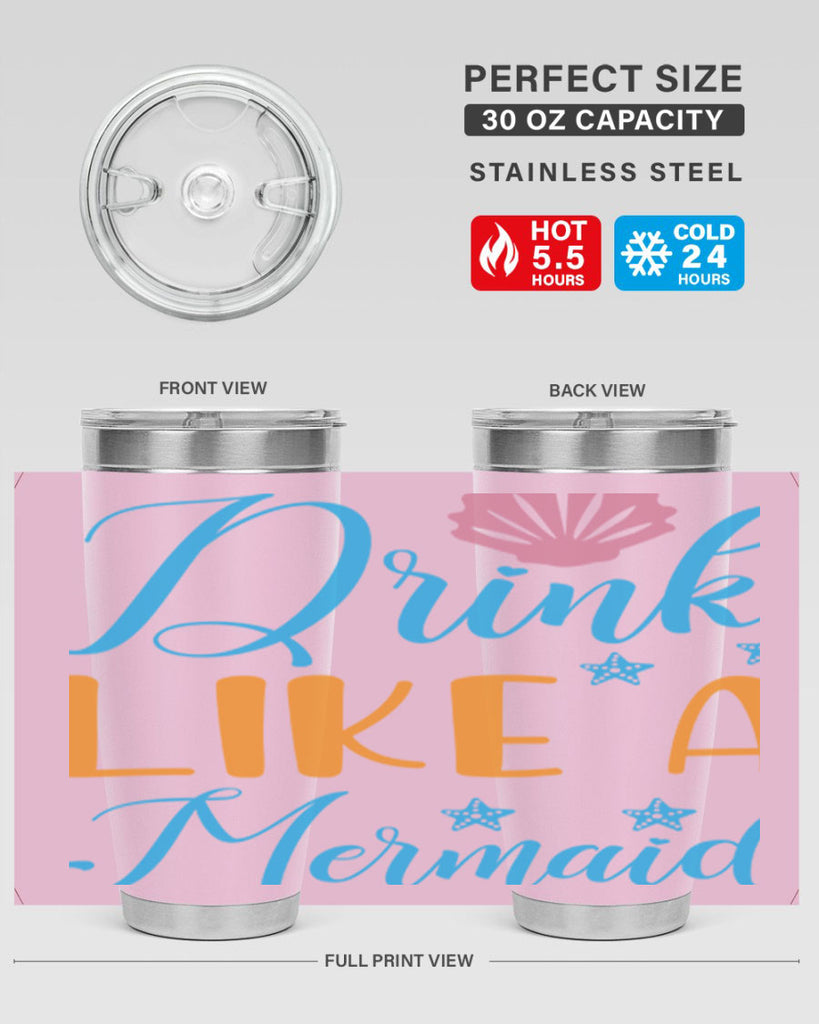 Drink Like a Mermaid 153#- mermaid- Tumbler