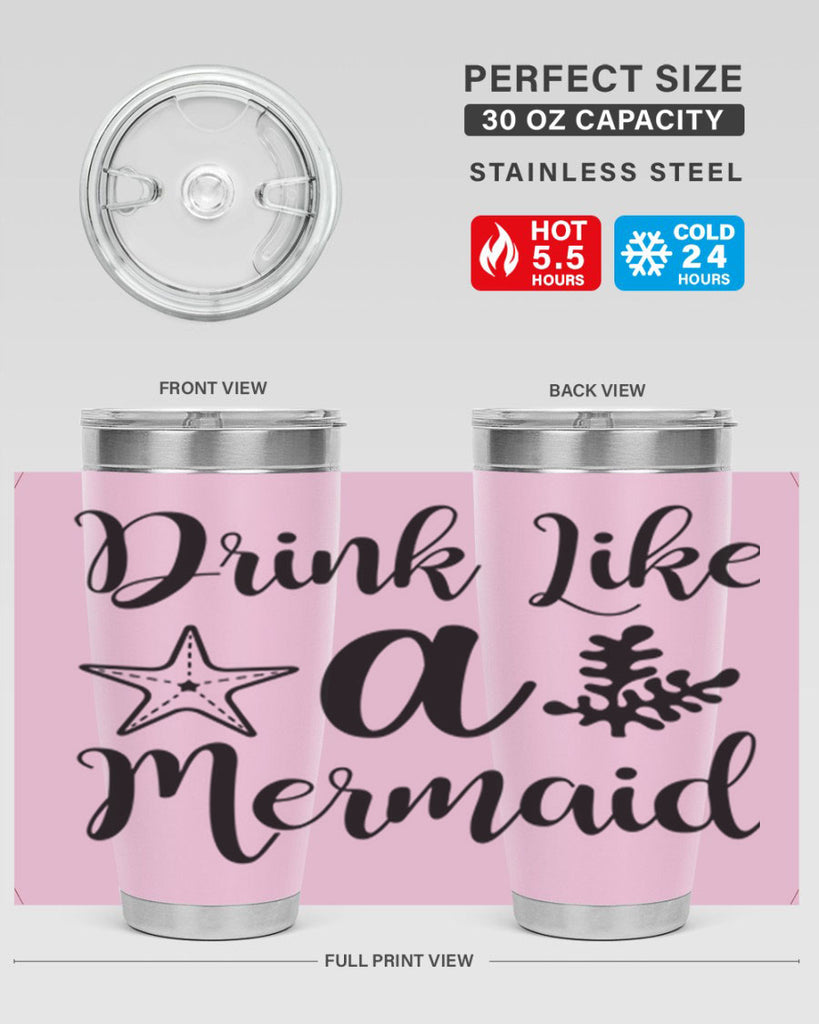 Drink like a mermaid 149#- mermaid- Tumbler