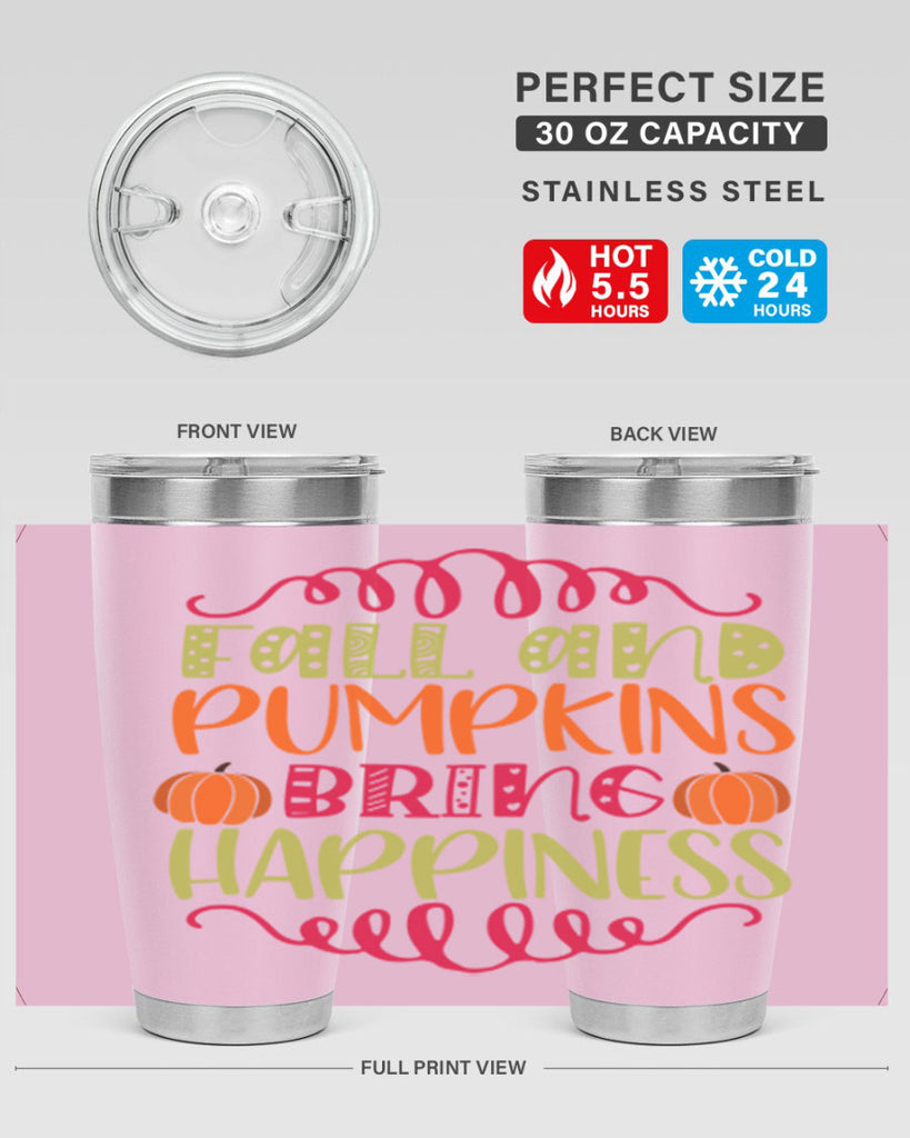 Fall and Pumpkins bring Happiness 86#- fall- Tumbler