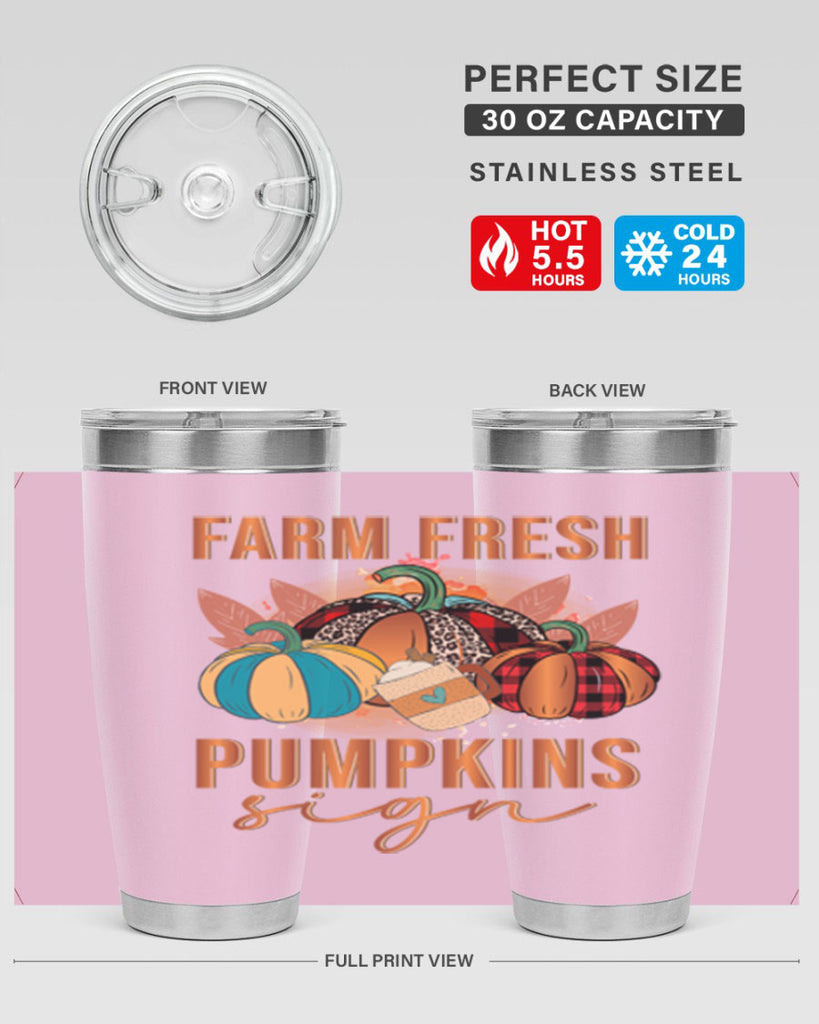 Farm Fresh Pumpkins Sign 175#- fall- Tumbler