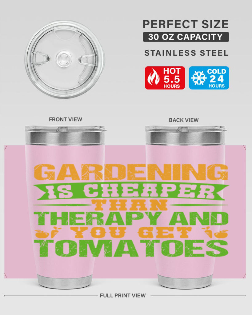 Gardening is cheaper than therapy 63#- farming and gardening- Tumbler