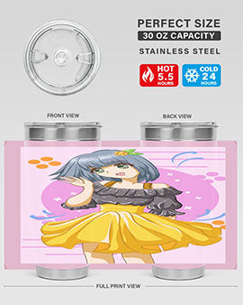 Happy and funny girl with black yellow dress in summer 41#- anime- Tumbler