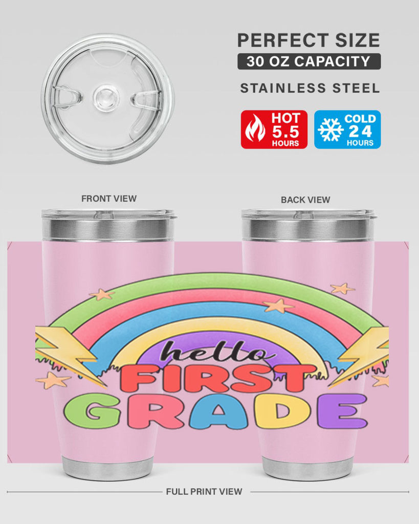 Hello 1st Grade Rainbow 13#- 1st grade- Tumbler