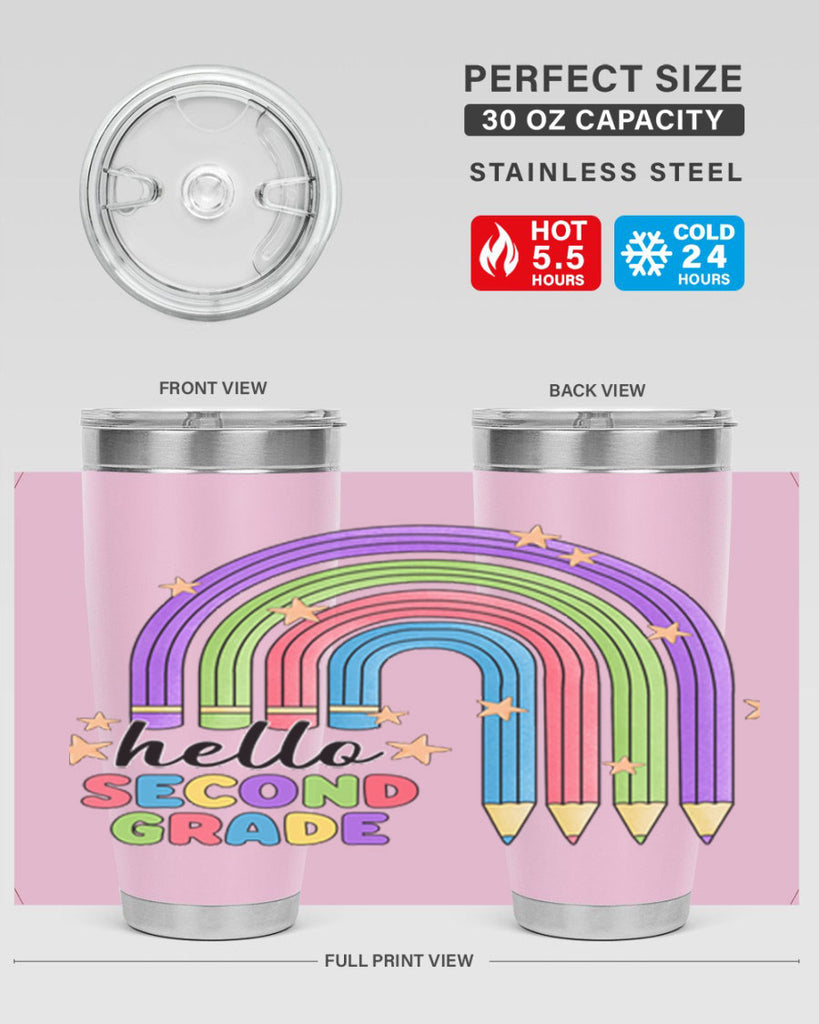 Hello 2nd Grade Pencil Rainbow 11#- second grade- Tumbler