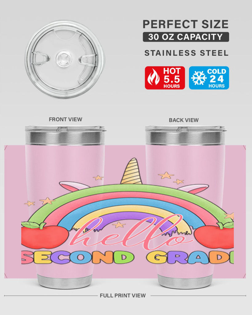 Hello 2nd Grade Unicorn Rainbow 13#- second grade- Tumbler