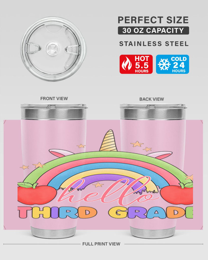 Hello 3rd Grade Unicorn Rainbow 13#- 3rd grade- Tumbler