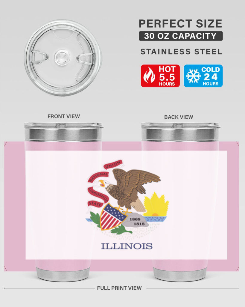 Illinois 39#- Us Flags- Tumbler