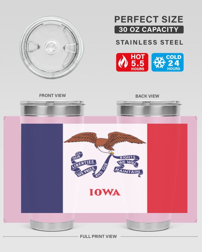 Iowa 37#- Us Flags- Tumbler