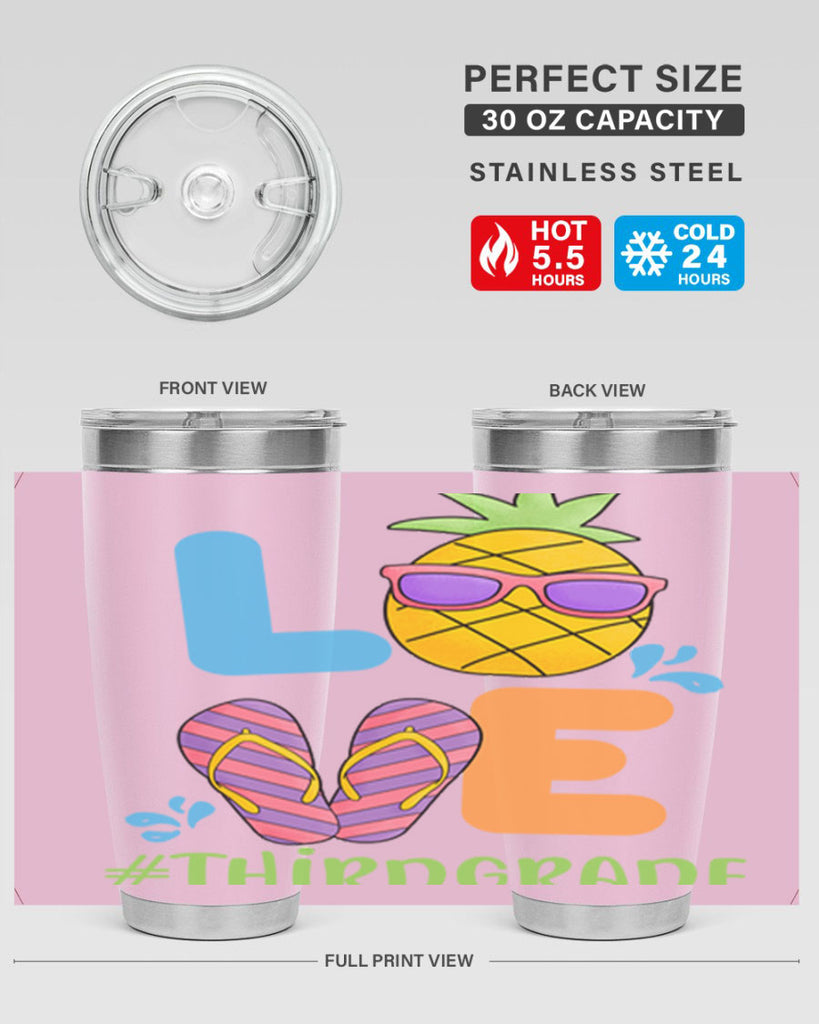 LOVE 3rd Grade Summer Pineapple 17#- 3rd grade- Tumbler