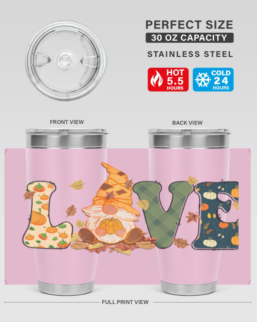 LOVEFallAutumnGnome 415#- fall- Tumbler