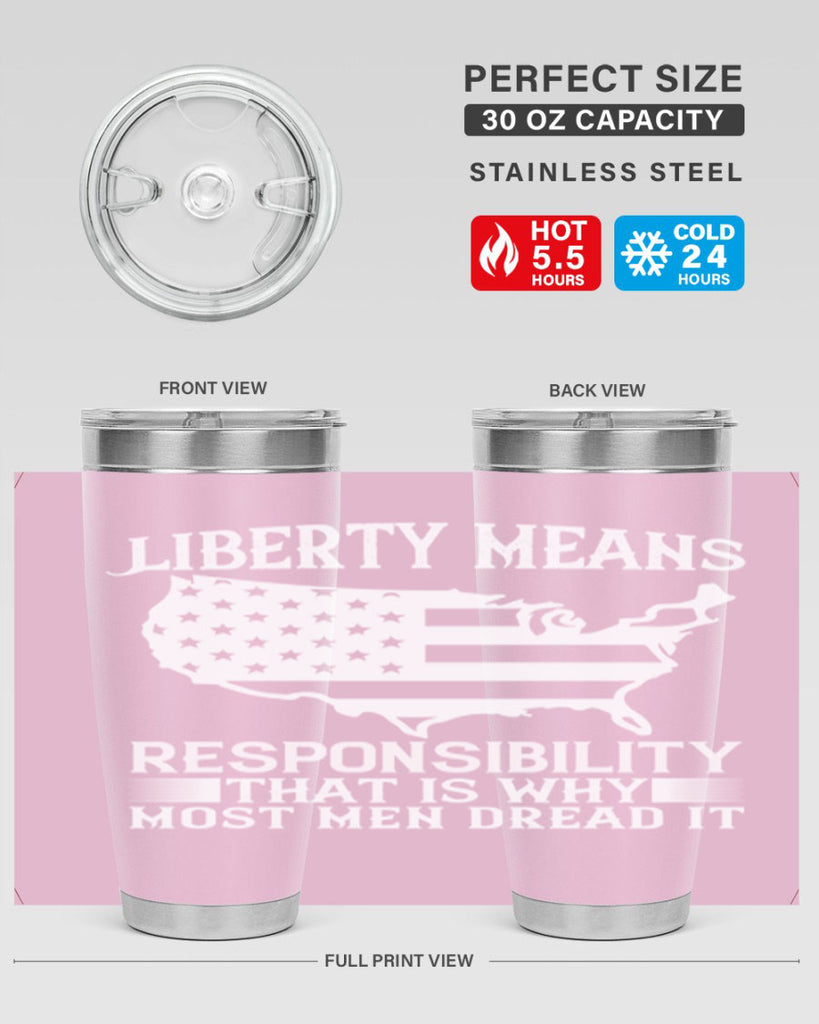 Liberty means responsibility That is why most men dread it Style 130#- Fourt Of July- Tumbler