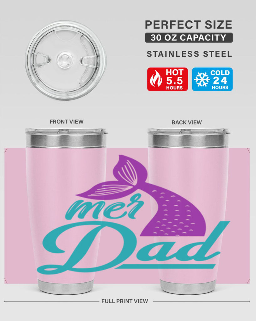 Mer Dad 325#- mermaid- Tumbler