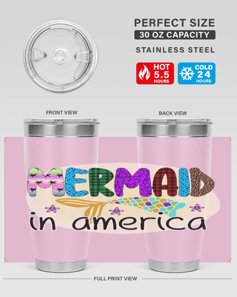Mermaid In America 419#- mermaid- Tumbler