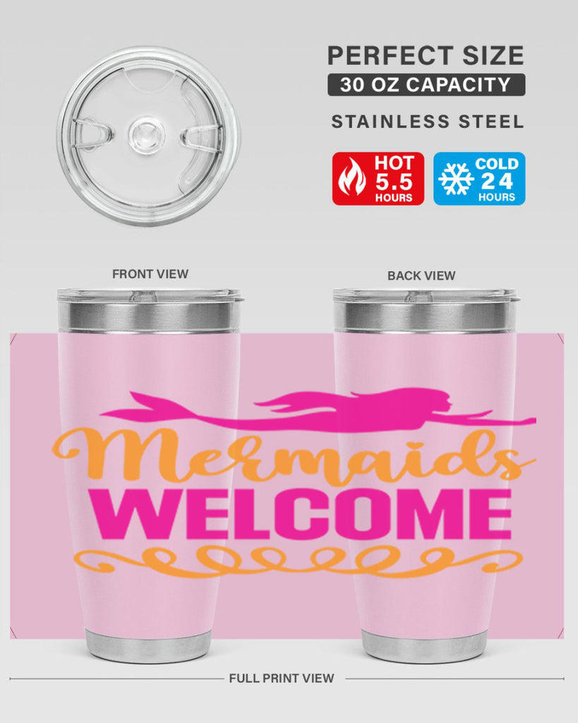 Mermaids Welcome 472#- mermaid- Tumbler