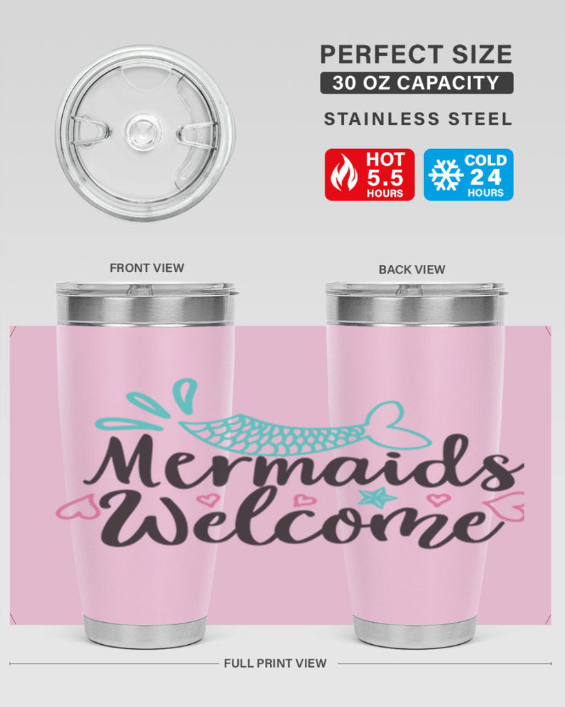 Mermaids Welcome 474#- mermaid- Tumbler