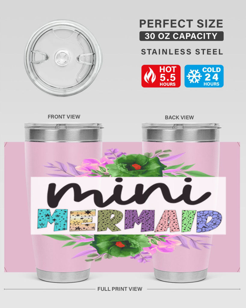 Mini Mermaid 505#- mermaid- Tumbler