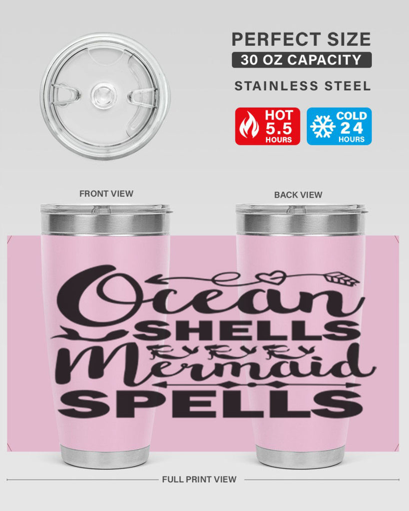 Ocean Shells Mermaid Spells 521#- mermaid- Tumbler