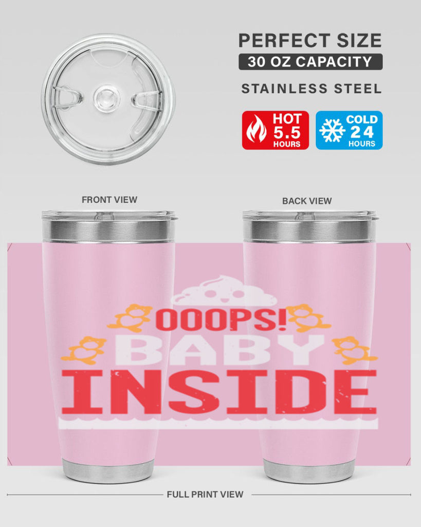 Ooops baby inside Style 24#- baby shower- tumbler