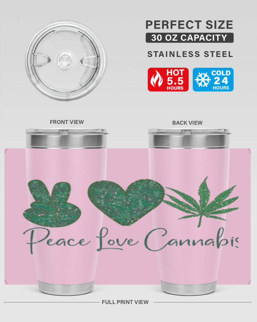 Peace Love Cannabis Sublimation 217#- marijuana- Tumbler