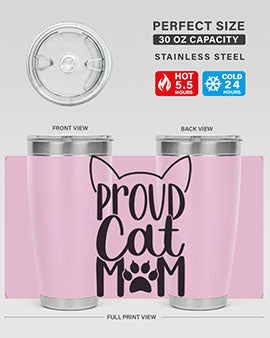Pround Cat Mom Style 103#- cat- Tumbler
