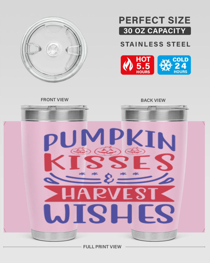 Pumpkin Kisses Harvest Wishes 522#- fall- Tumbler