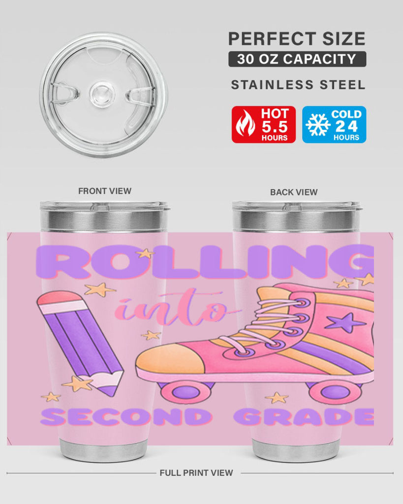 Rolling into 2nd Grade 24#- second grade- Tumbler