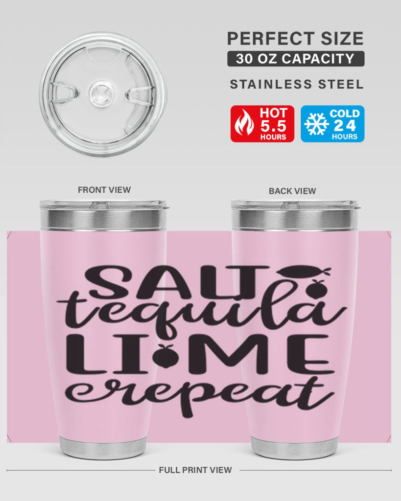 Salt tequila lime repeat 558#- mermaid- Tumbler