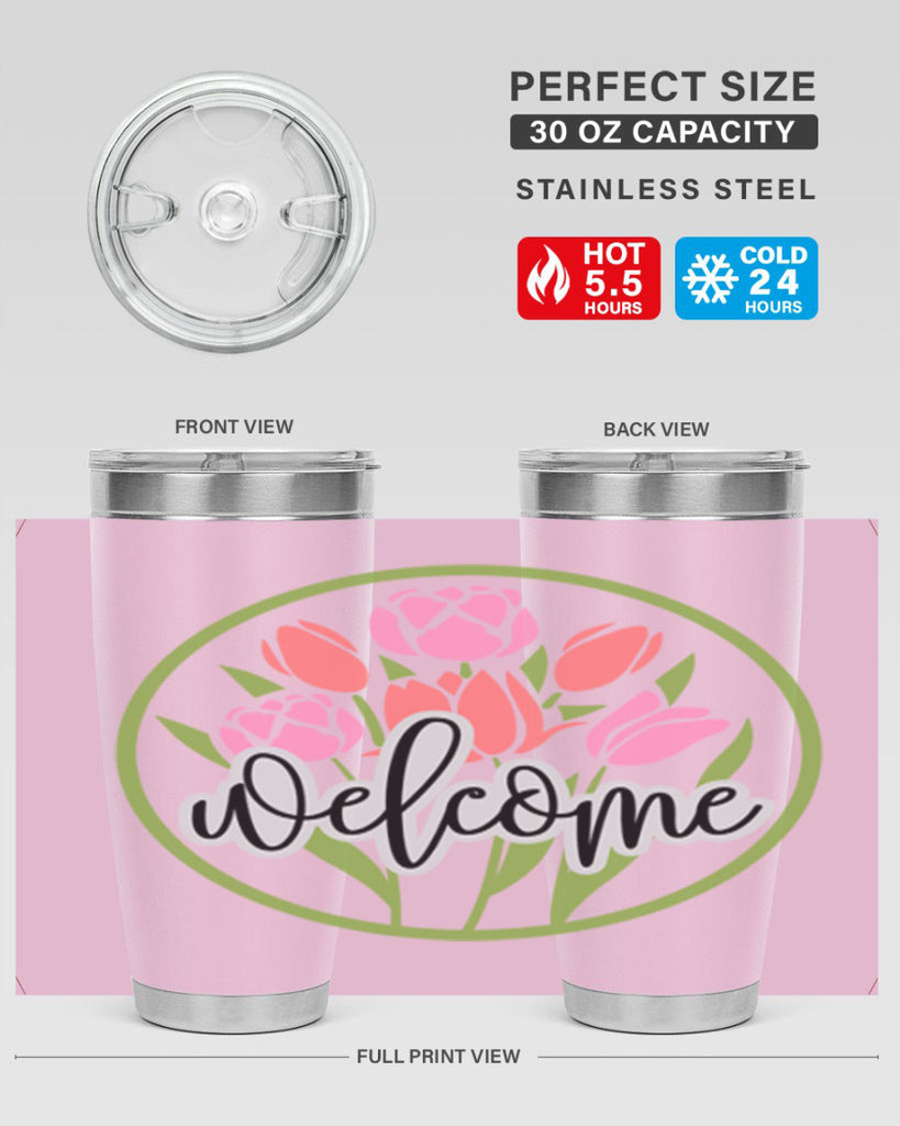 Welcome flowers bouquet571#- spring- Tumbler