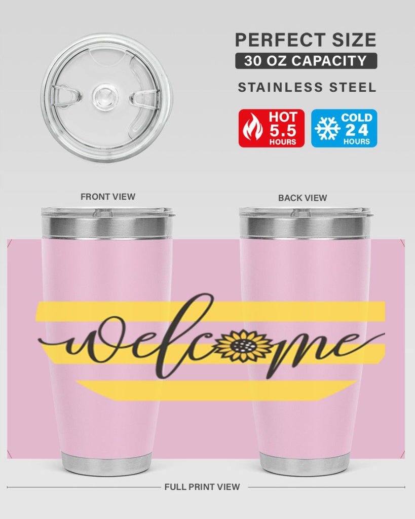 Welcome with sunflower592#- spring- Tumbler