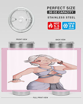 White hair girl wearing summer outfit 40#- anime- Tumbler