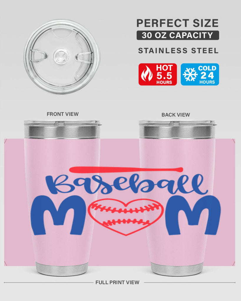 baseball mom 278#- mom- Tumbler