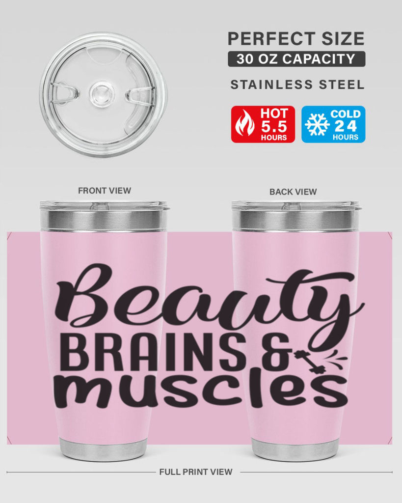 beauty brains muscles 51#- gym- Tumbler