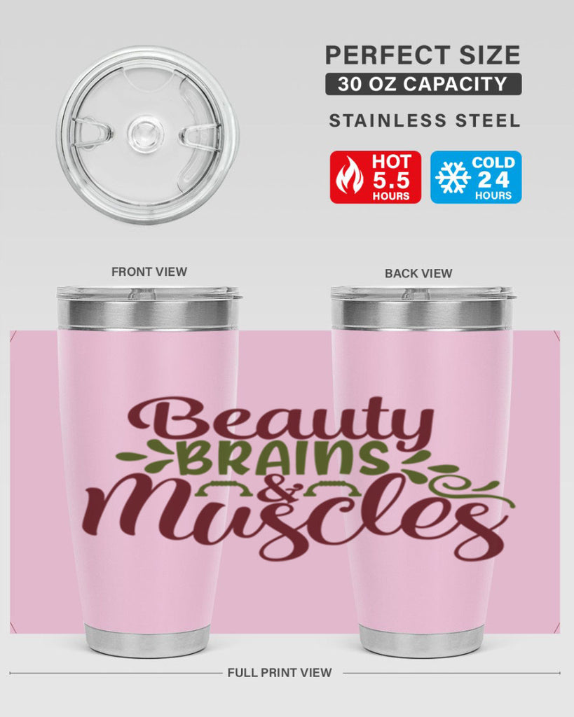 beauty brains muscles 52#- gym- Tumbler