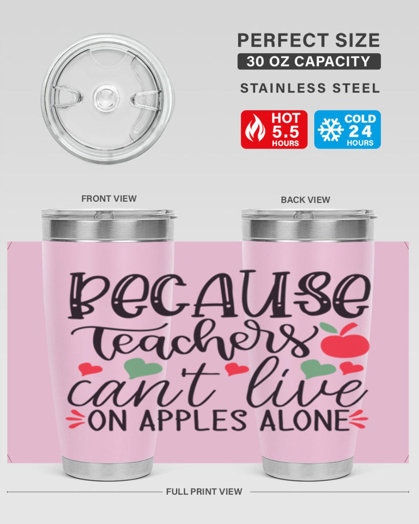 because teachers cant live on apples alone Style 192#- teacher- tumbler