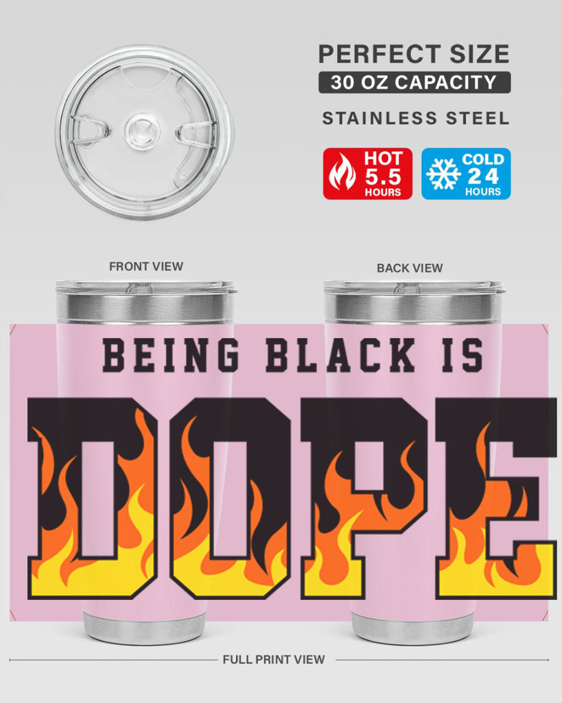 being black is dope flames 256#- black words phrases- Cotton Tank